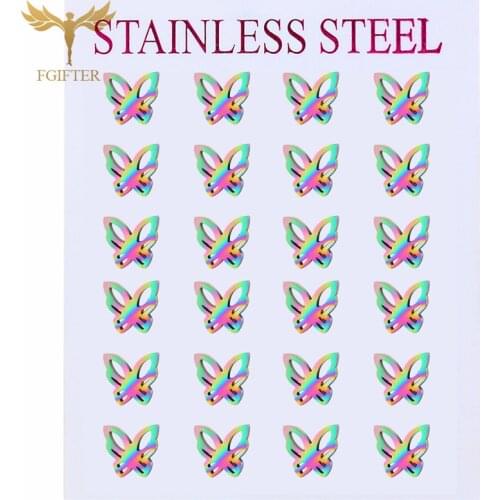 Rainbow Color Butterfly Stud Earrings Set for Girls 18K Gold-Plated Earrings Sweet and Cute Girlfriend Anniversary Gift