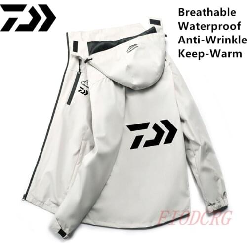 New Arrive Daiwa Autumn Winter Fishing Jacket Windbreaker Keep-warm Hoodie Zipper Waterproof Jacket Daiwa Fishing Clothes