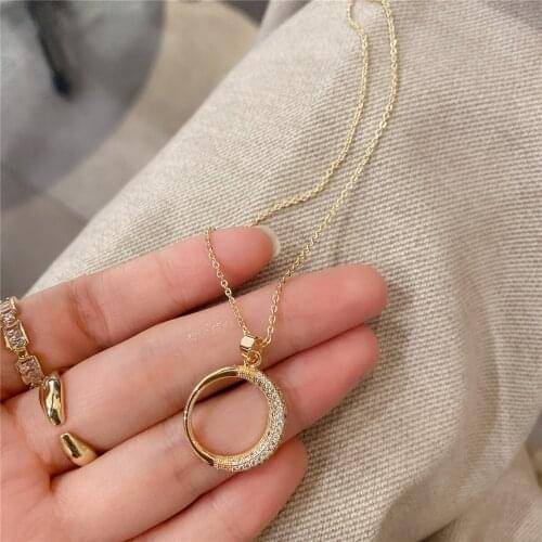 Korean Version Of INS Wind Circle Clavicle Chain Pendant Necklace Fashion Simple Romantic Necklace Geometric Party Jewelry