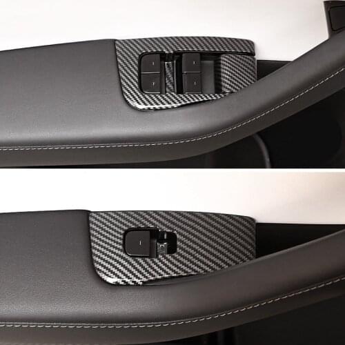Fit for Tesla Model 3 2018 2019 2020 Car Styling ABS Carbon Car Front Water Cup Panel Cover Trim 4pcs Auto Accessories