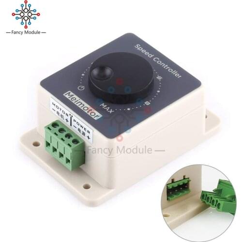 PWM DC Motor Speed Controller 10-60V 20A Pulse Width Modulator Motor Speed Regulator Waterproof Shell 100K Ohm Regulating Switch