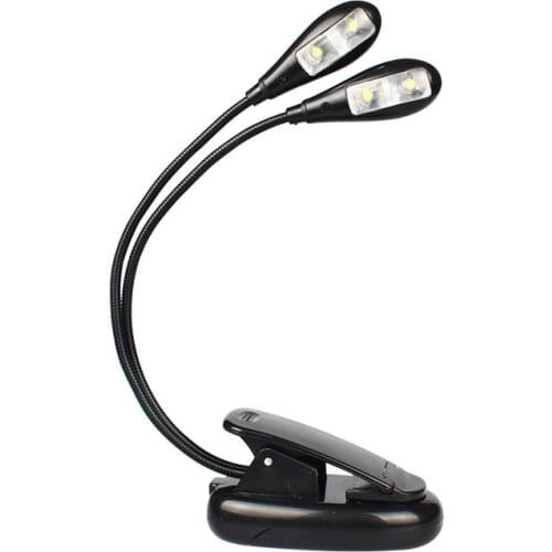 Super Adjustable Double Pole Book Lamp Goosenecks Clip on LED Lamp for Music Stand and Book Reading Light Book Led Light