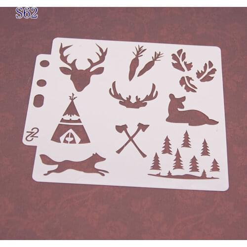 Deer Layering Stencils graffiti hand copied board hollowed out photo album graphic spray painting tool