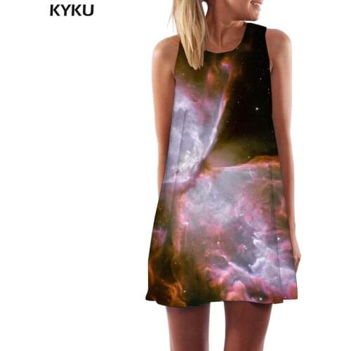 KYKU Brand Butterfly Dress Women Galaxy 3d Print Nebula Short Abstract Vestido Sexy Womens Clothing Summer New Large Sizes