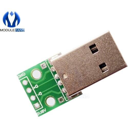 10pcs USB to DIP Adapter Converter 4 pin For 2.54mm PCB Board Power Supply DIY