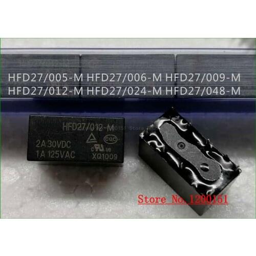 2pcs/lot HFD27/005-M HFD27/006-M HFD27/009-M HFD27/012-M HFD27/024-M HFD27/048-M relay DIP-8