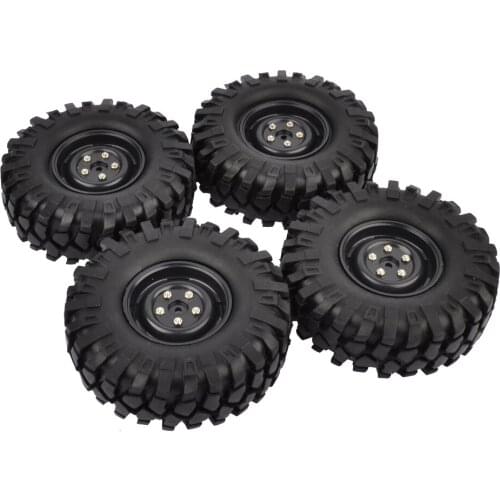 4PCS 108mm 1.9" Tyre Set Beadlock Wheel Rims & Rubber Tires for Axial SCX10 90046 D90 D110 1/10 RC Rock Crawler