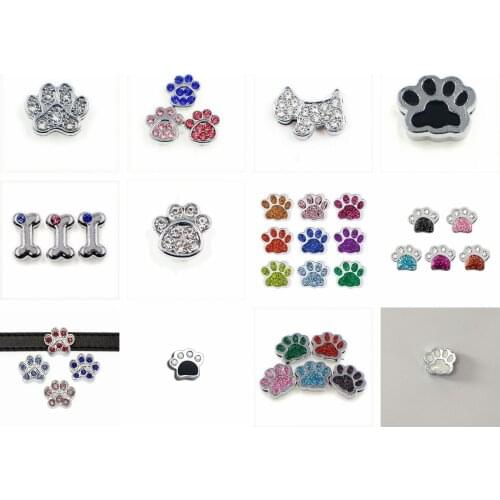 2016 New Styles ! 5pcs dog bone Slide Charms DIY Accessories Internal Dia 8mm fit 8mm belt wristband pet collar