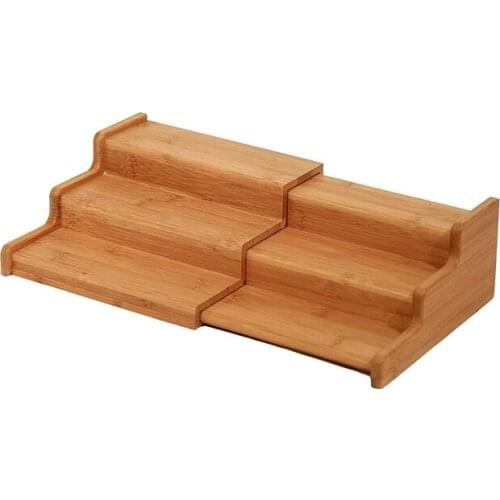 Bamboo 3-Layer Adjustable Spice Rack, Bamboo Spice Rack Multifunctional