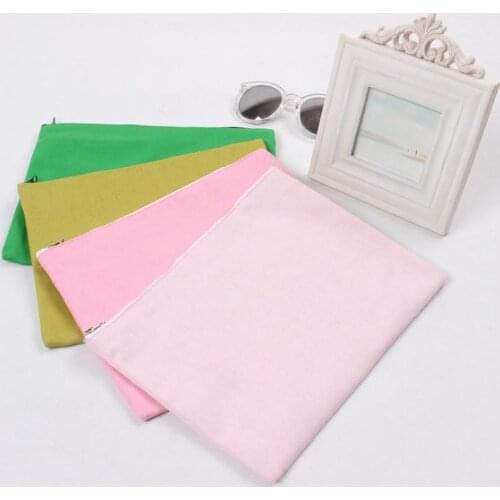 White/Black Cotton Canvas bag for ipad Canvas zipper bag Cotton Clutch Bag make up pouch 28cmx20cm