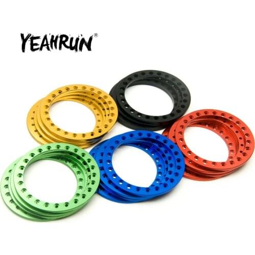 YEAHRUN 2.2'' Wheels Ring Metal Alloy Replacement Wheel Beadlock Rings for 2.2 inch Wheel Rim 1/10 RC Crawler Car D90 SCX10