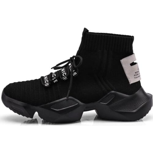 Men Sneakers Chunky High Top Sock Shoes Running Jogging Shoes Male Height Increase Breathable Casual Sports Shoes Fashion 2020