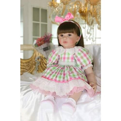 Boneca 3/4 Silicone Vinyl Reborn Baby Doll toy lifelike soft doll reborn babies alive pink princess toys for childs kid rapunzel