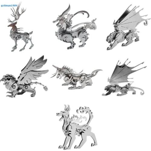 P15D DIY Assembly 3D Metal Puzzle Beast Model Kit Jigsaw Building for Adults Kids Mechanical Model Educational Toy Brain