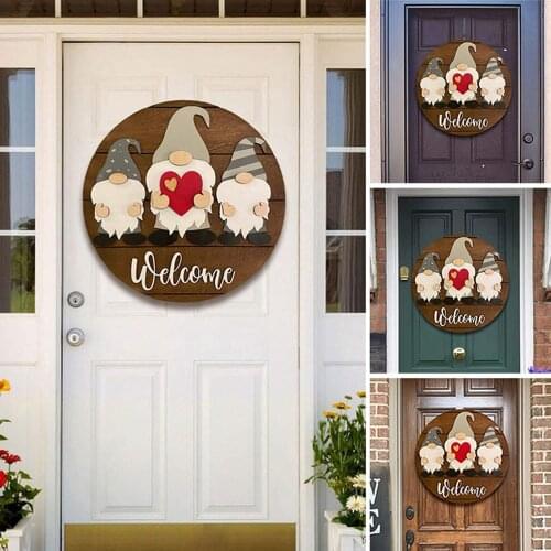 New Cute Dwarf Welcome Sign Set Multi-style Wooden Interchangeable House Decorations For All Seasons Of Home Decoration Products