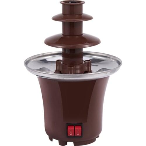 New Mini Chocolate Fountain Three Layers Creative Chocolate Melt With Heating Fondue Machine Diy Melt Waterfall Pot Melting Towe