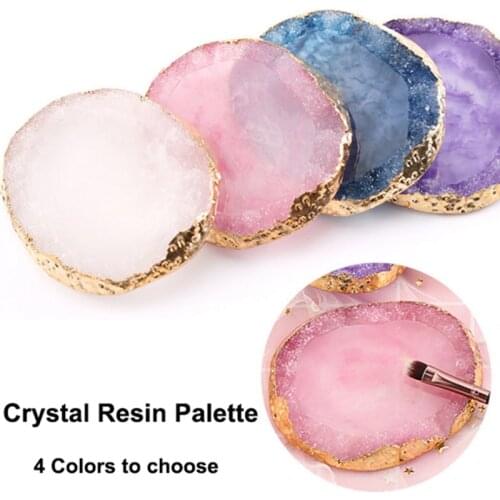Imitation Agate Crystal Resin Nail Color Paint Palette Holder Drawing Nail Art Color Palette for Nail Color Mixing Display