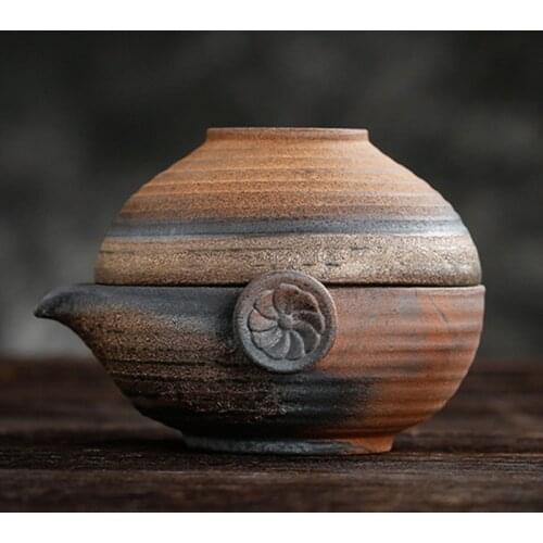 Portable tea set japanese gaiwan ceramic teapot tea cup set travel quick cup drinkware handmade