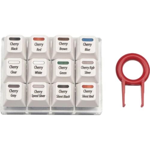 White Cherry CHERRY Shaft Tester Experience Tool Cherry 12-axis Shaft Switch Dye Sublimation Mechanical Keycap With Key Puller
