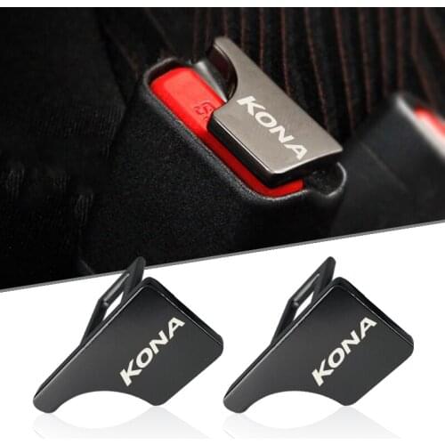 Car seat belt buckle protective cover Pure metal Brown dust-proof For Hyundai KONA accessories