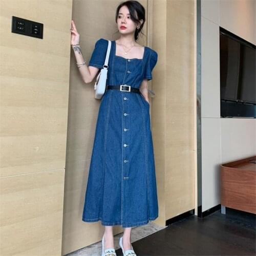 QBKDPU Fashion Denim Dresses