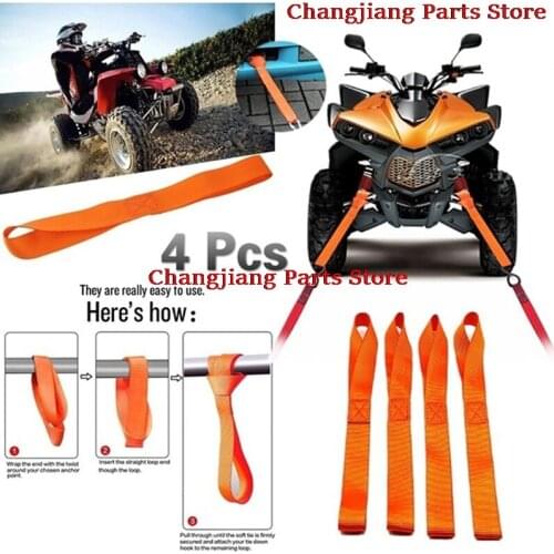 1/4Pcs ATV hook belt Endless webbing Motorcycle Tie Downs Luggage Bandage Soft For Car Motorbike Loops Straps Multipurpose strap