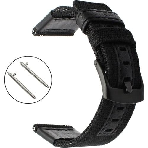 Genuine Nylon & Leather Watchband Quick Release for Fossil Q Gazer Founder Wander Crewmaster Grant Marshal Nate Watch Band Strap