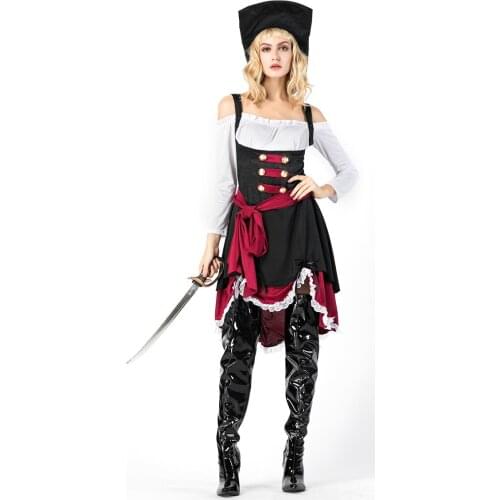 Deluxe Pirates of the Caribbean Costume Halloween Party Female Pirates Cosplay Fancy Dress