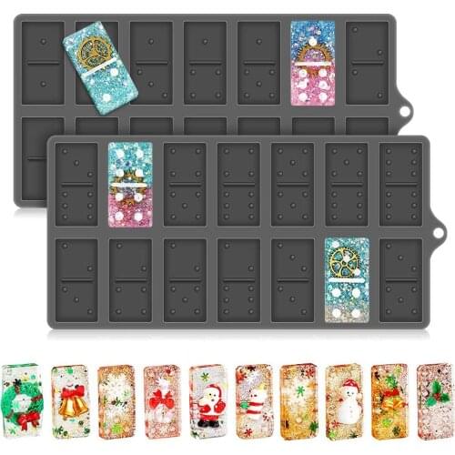 Resin Domino Silicone Molds Jewelry Accessories Making Epoxy Resin Craft Cabochons Board Charms DIY Resin