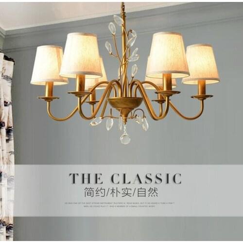 Modern American Simple Pendant Lamps, Fresh Pastoral Bedroom, Living Room, Warm Dining Room, Crystal Light E14, AC110V 240V