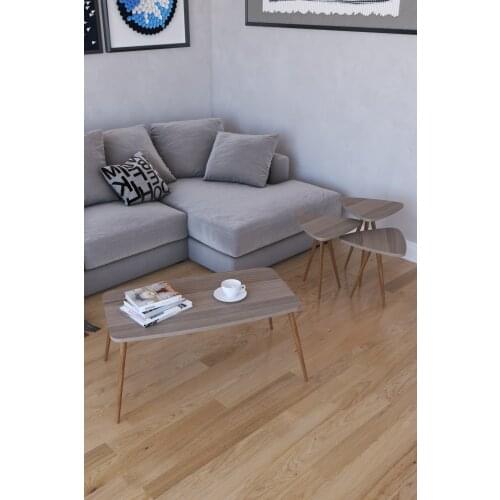 Modern 3'lü Triangle Zigon Coffee table, Serving Stand and Roman Medium Coffee table-Cordoba coffe table table bassee