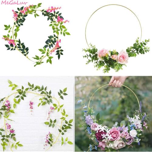 2m Artificial Flower Rack for Home Decoration Supplies DIY Bride Portable Garland Wedding Wreath Circle Fake Plants Room Decor