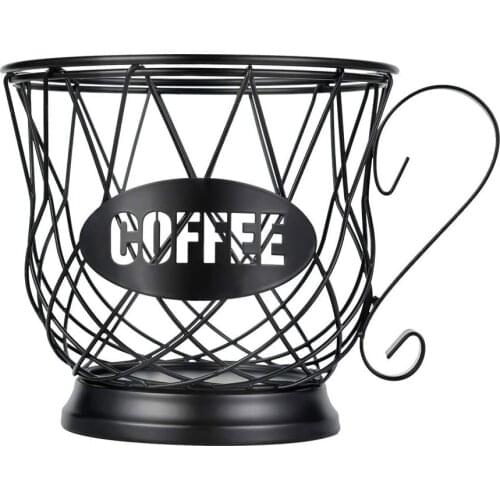 Universal Coffee Capsule Storage Basket Coffee Cup Basket Vintage Coffee Pod Organizer Black For Home Cafe Hotel