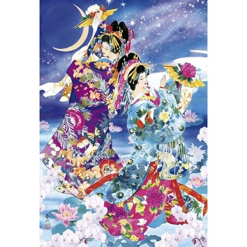 Japanese kimono lady -41 classic Art Needlework 14CT Canvas Unprinted Handmade Embroidery Cross Stitch Kits DIY Home Decor