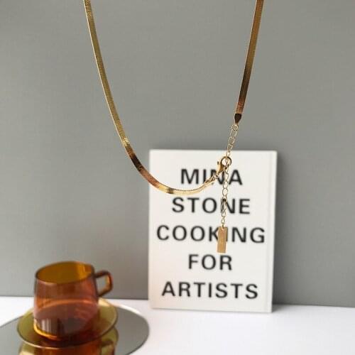 Morivovog 925 Sterling Silver Flat Blade Wide Chain Choker Necklace for Women Elegant Top Quality Short Necklace Luxury Jewelry