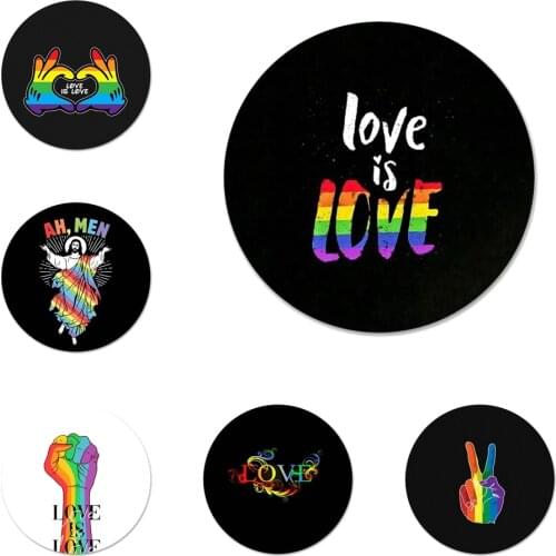 Love is love Gay Lesbian LGBT Icons Pins Badge Decoration Brooches Metal Badges For Clothes Backpack Decoration 58mm