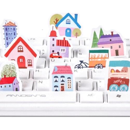 1 Box ( 45 pcs stickers ) Colorful Little Houses Notebook Diary Stickers Decorative Sticker Decoration