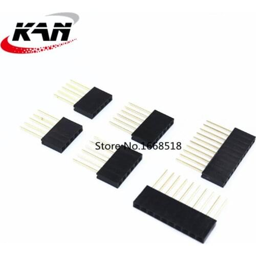 10pcs 2.54mm 1*2/3/4/5/6/8/10/15 pin Stackable Long Legs Femal pin long 11MM Header For Arduino Shield Connector Socket