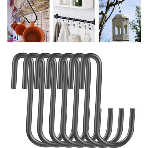 10Pcs S Shape Hanging Hooks Heavy Duty Hangers for Hanging Clothes Closet Rods Pans Pots Plants Bags Towels Kitchen Bedroom Bath