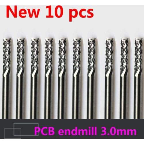 10pcs Carbide PCB CNC Engraving Bits End Milling Cutter cutting drill hole endmill 3.0mm Diameter # ST3.3.012