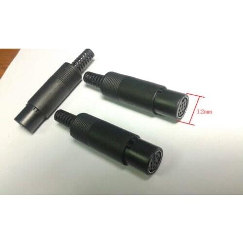 100PCS DIN Mini 8Pin Female Inline Cable Socket Handle Soldering connectors New