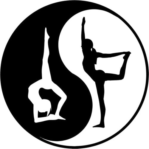 14.4cm*14.4cm Yin Yang Yoga Car Sticker Vinyl Decal Window Decor Black/Silver S3-5795