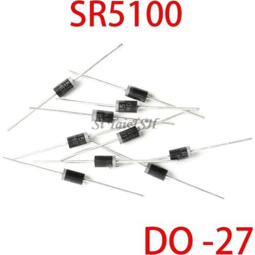 20PCS schottky diode SR5100 5A/ 100V DO -27 SB5100