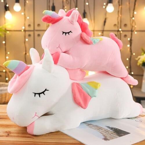 25-80cm Mini/Small/Big/Giant/Large/ Unicorn Plush Toy/Dolls Soft White/Pink Unicorn Pillow Stuffed Animal Horse Gift For Kids