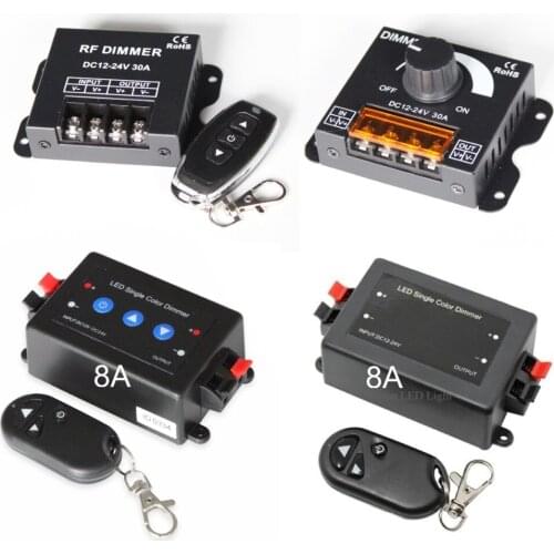 6 sets a lot, LED RF Remote LED PWM dimmer, Work voltage: DC12-24V. 8A or 30A