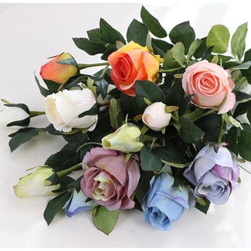 66cm Artificial Flower Branch Artificial Rose Silk Flower Fake Flower Party Wedding Decoration Home Decor flores artificiales