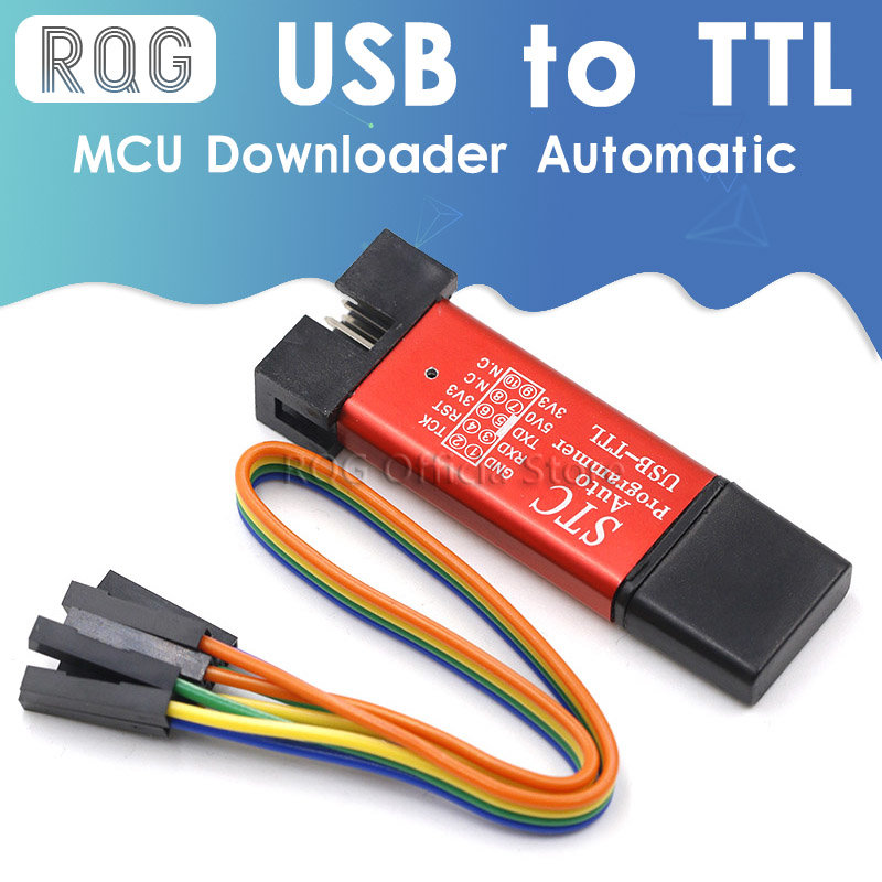 Automatic MCU STC 51 Microcontroller Downloader Auto Programmer / 3.3V 5V Universal / Dual Voltage USB to TTL DownLoad Cable
