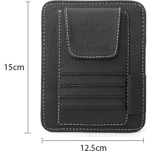 Car Sun Visor Storage Card Holder PU Leather Storage Bag For Car Sun Visor Installation Box Eye Frame Car Accessories Supplies