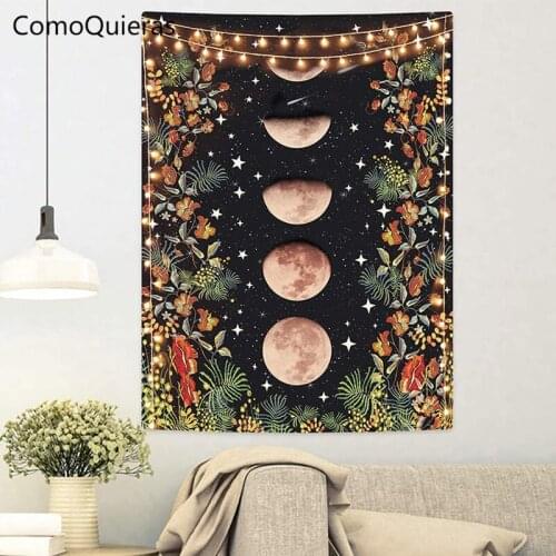 Moon Large Tapestry Bohemian Mandala Wall Hanging Cloth Art Decor Bedroom Bedside Background Decoration Starry Sky Astronaut