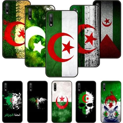 Phone Case For Huawei Honor 9X 10 9 20 8X 8A 8S 7X 7A i A Pro Play Lite Black Cover Coque Luxury Bumper Fashion Algeria Flag